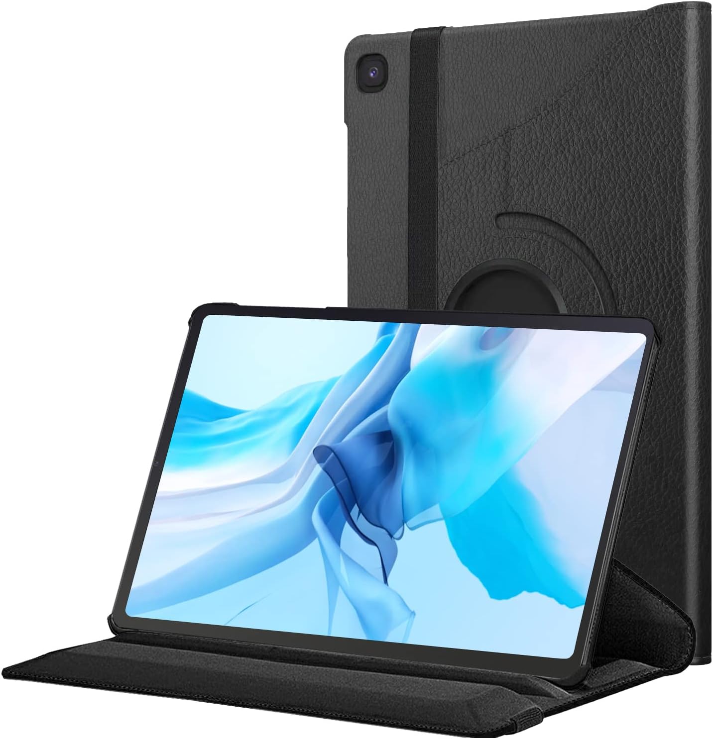 Samsung Galaxy Tab A Case 10.1 Inch 2019 (SM-T510/T515/T517) | PU Leather 360 Rotate Case with Auto Wake/Sleep Feature | KONDUWANA Protective Stand Cover | Not For Tab A 10.1″ 2016 Model (Black)