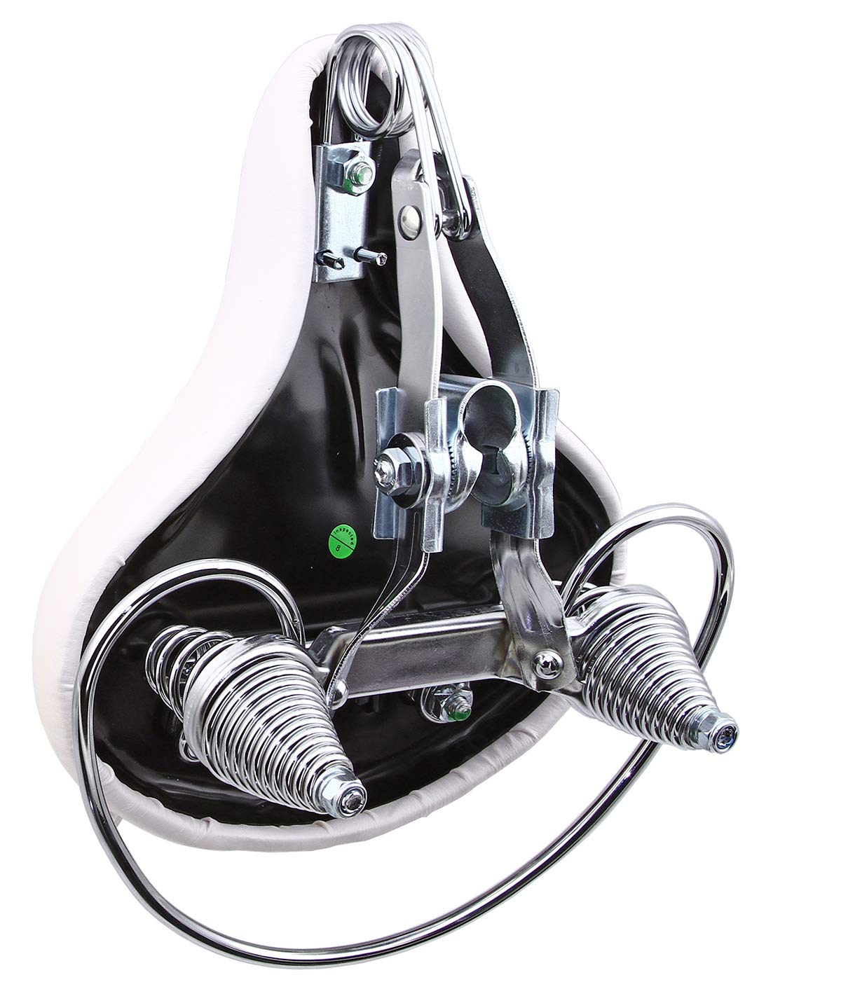 Alta Bicycle Beach Cruiser Extra Padded Saddle/Seat Vinyl with Web Spring (White)