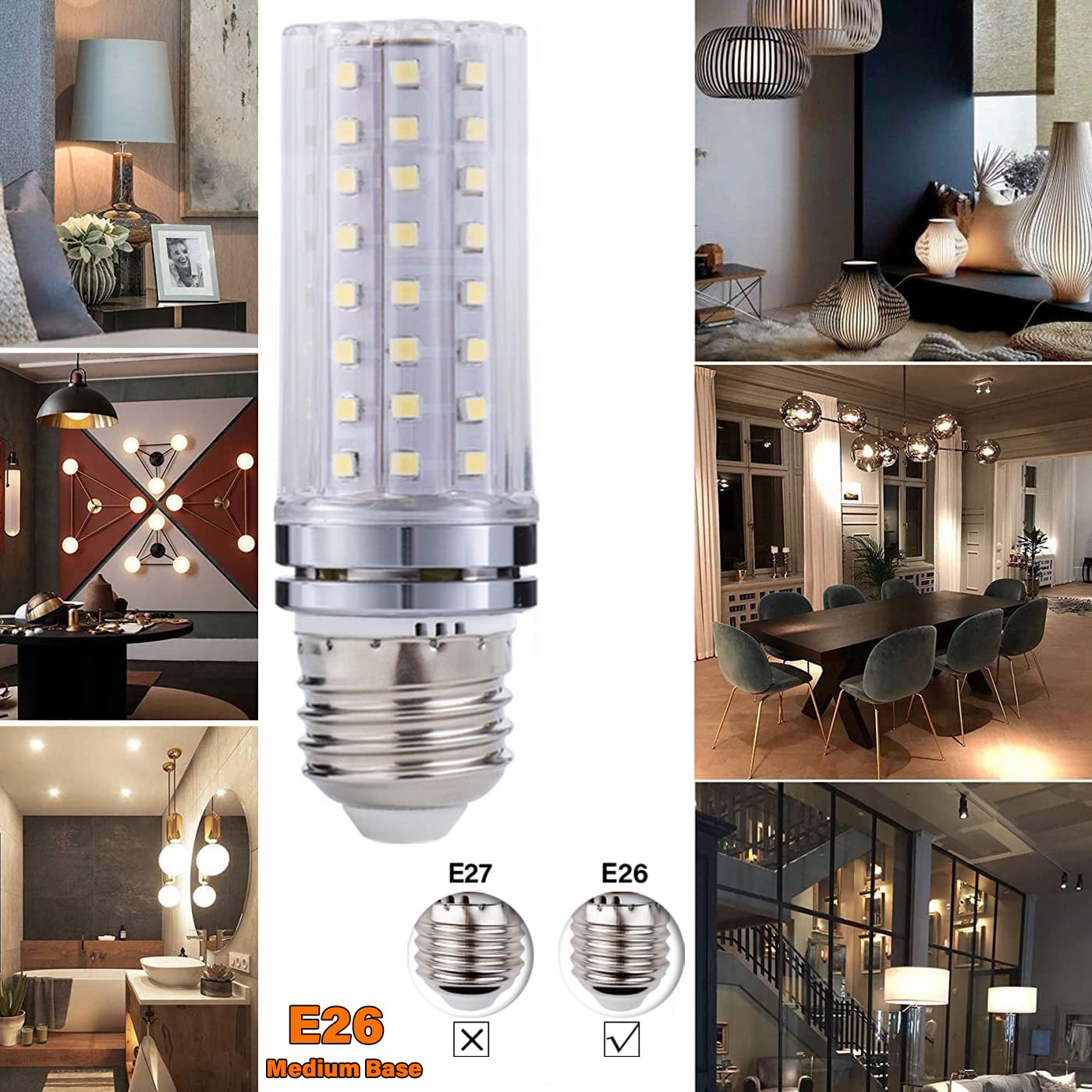 RYTM Lampadine LED, Lampadina a Mais con Base E26/E27, 16 W 1000 LM, 20 W 1300 LM, equivalente a 160/200 Watt, 3000 K 4000 K 6000 K Non dimmerabile CA 85 V ~ 265 V (Confezione da 10)