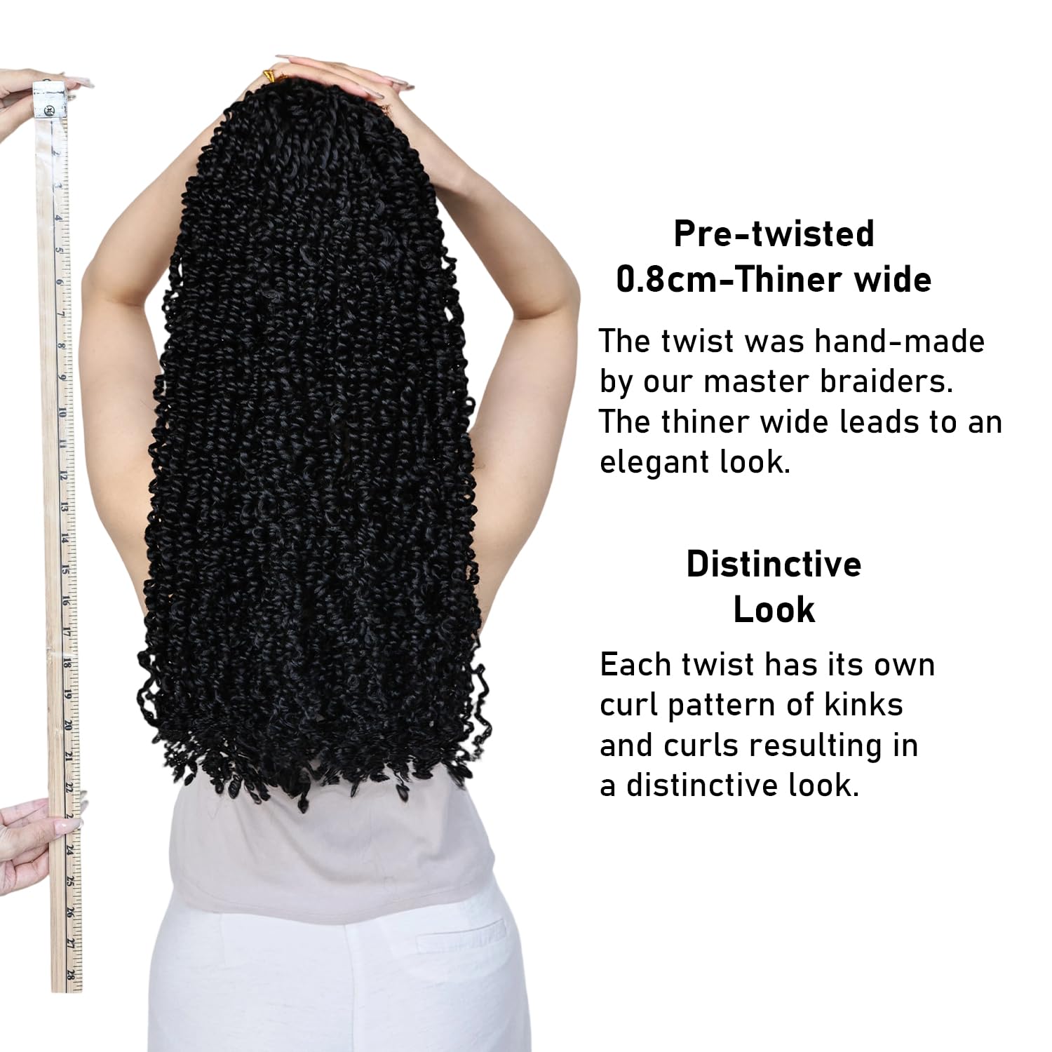 Boho Passion Twist Crochet Hair 20" - 8 Packs Black Pre Twisted Mini Yanky Twist Curly Senegalese Dreadlocks Extensions Pre-looped Soft Locs Braids for Women Synthetic