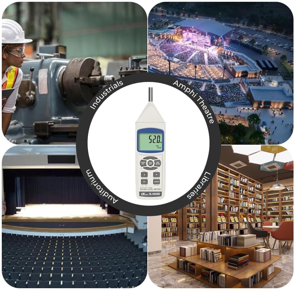 Sonómetro digital de clase 1, (30–130 dB) ideal para escuelas, monitorización de ruido ambiental, laboratorios y pruebas de ruido vehicular – Lutron SL-4033SD