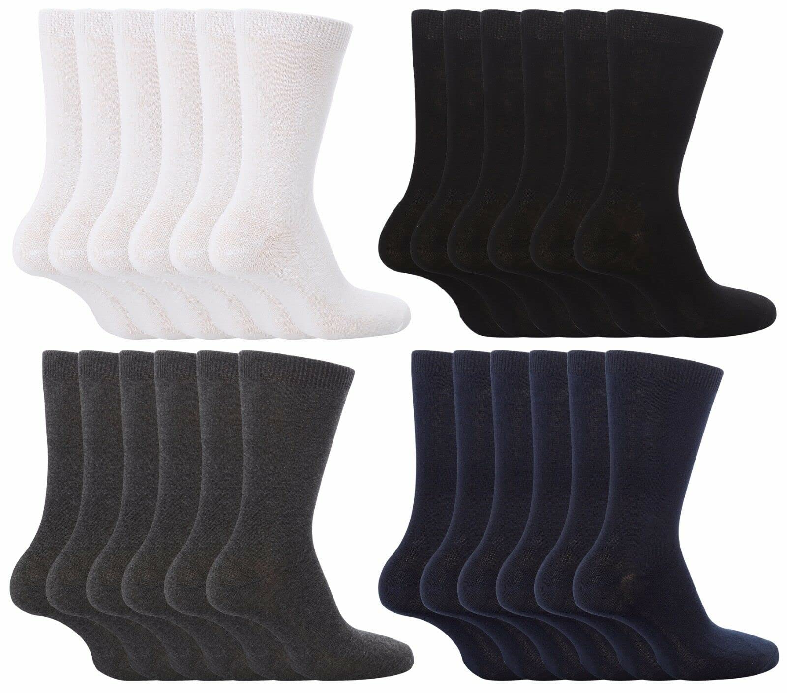 Bahob6 Pairs Boys Girls Kids Unisex Back to School Cotton Rich Plain Ankle School Socks