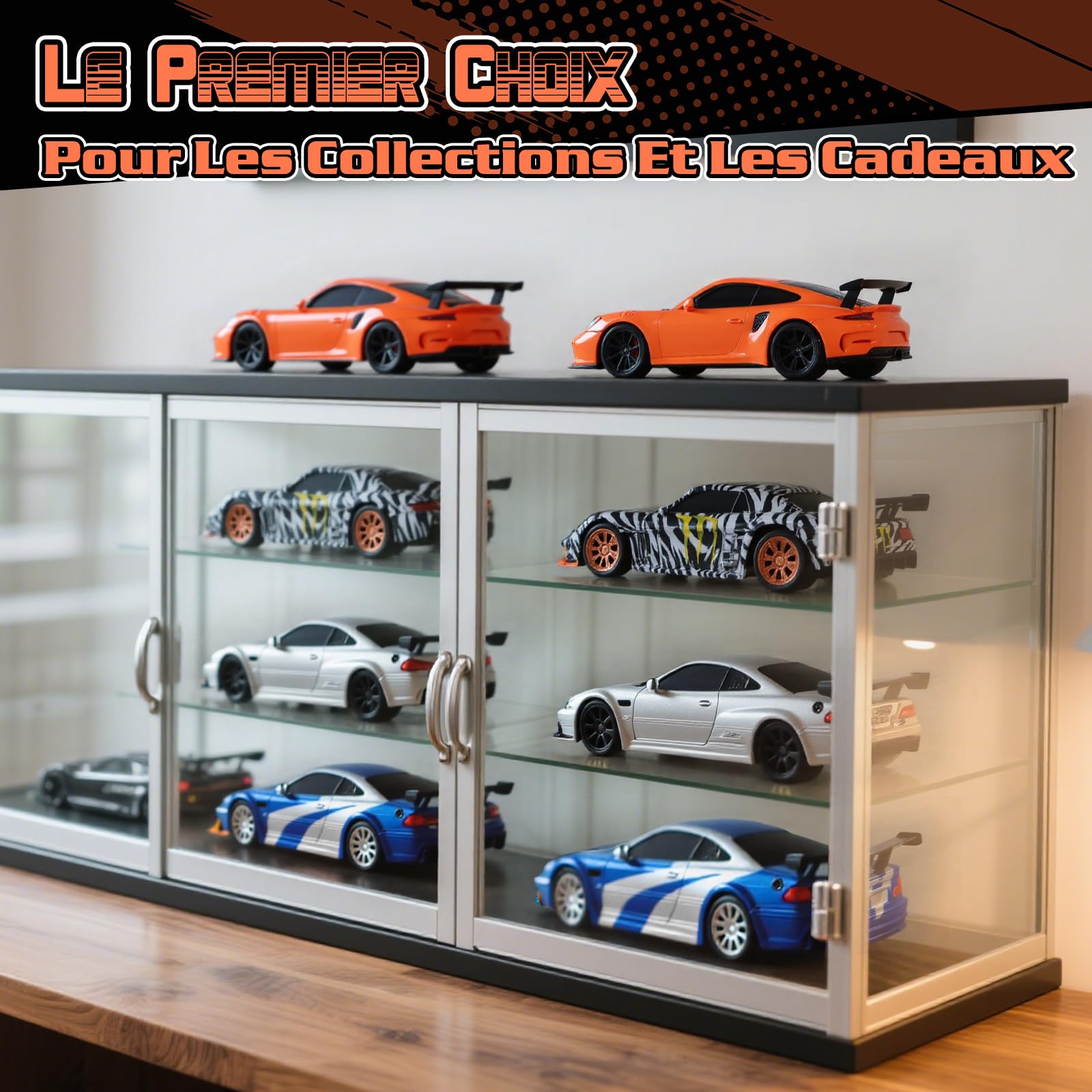 Joellfuner Mini RC Drift Car Pro, 1:43 Voiture Télécommandée Drift, 4WD Dérive Car, Mini Voiture Télécommandée avec Lumière LED, 15km/h, Cadeau de Jouet pour Les Enfants de 14+ Ans