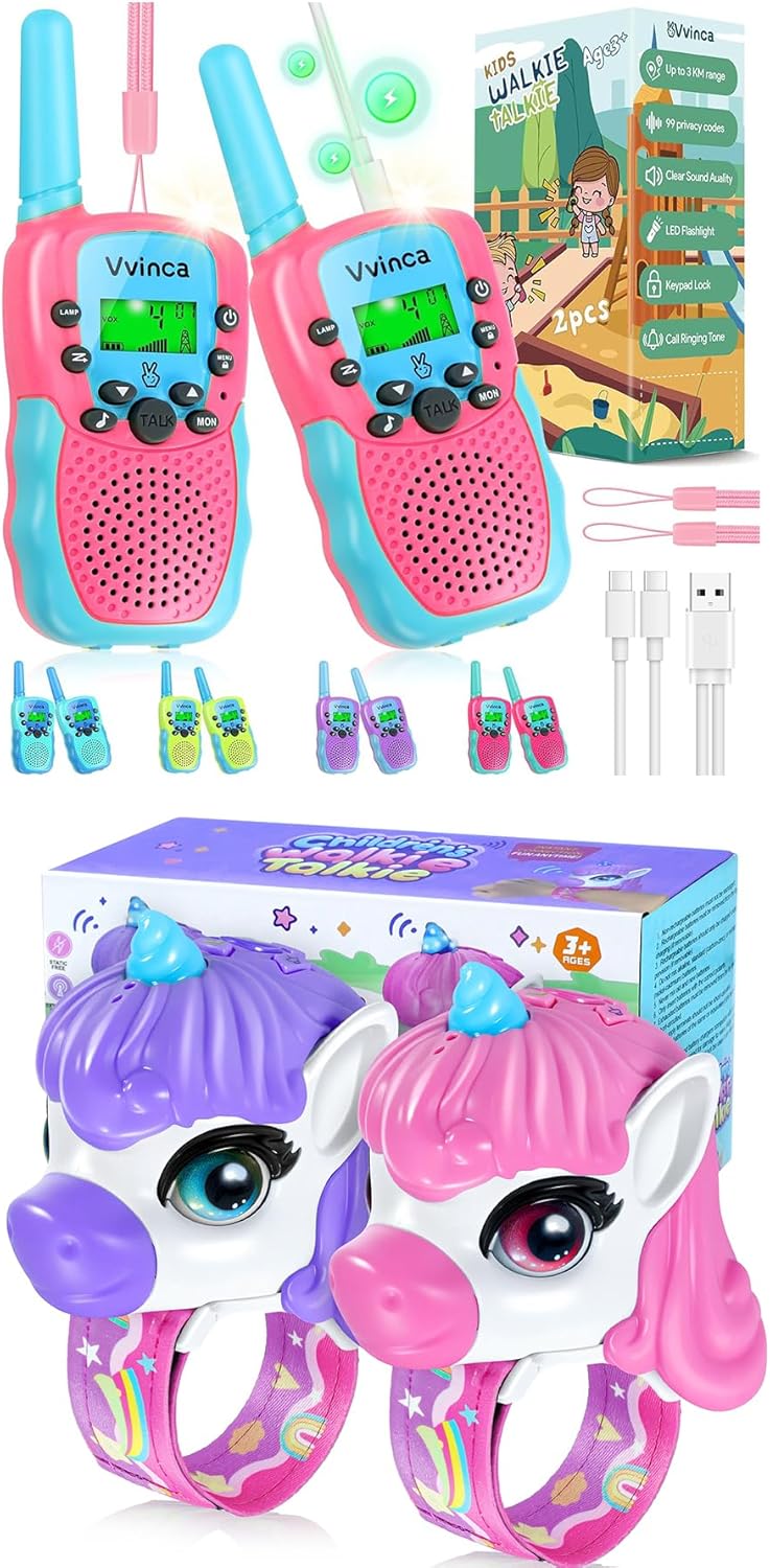 Vvinca Walkie Talkies for Kids 4 Packs