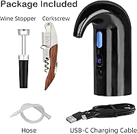 Vista 5 de Aireador de vino eléctrico, juego de regalo de dispensador de bomba de decantador de vino, vertedor de aireador de vino automático. Bomba