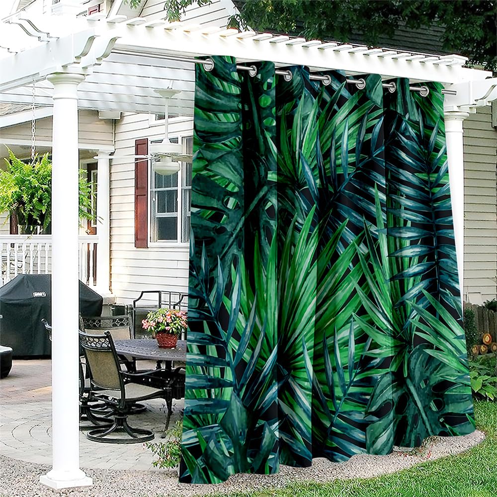 Produktbild von Hiseng Wasserdichte Vorhänge Outdoor, Solide Farbe Outdoorvorhänge