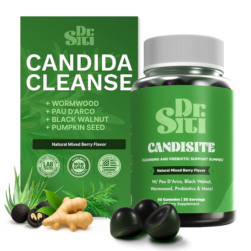 Dr. Siti Candisite — Suplemento em gomas com aloe vera, nogueira-preta, pau-d’arco e losna, 60 gomas