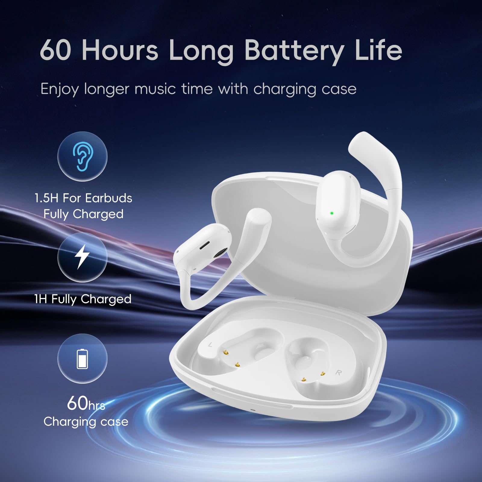 Open-Ear Headphones 40H Playtime ENC Noise Cancellation - Dettaglio