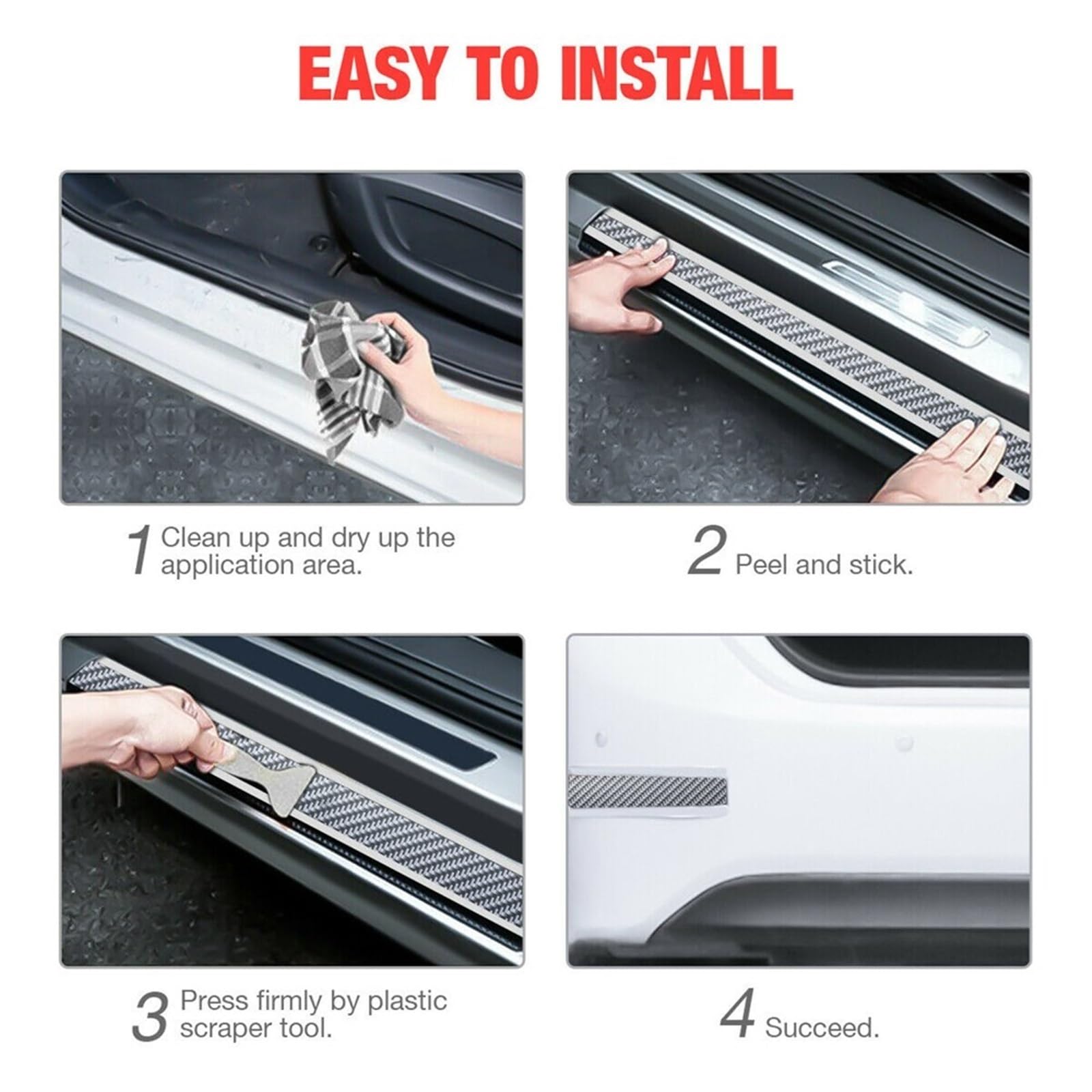 Striscia protettiva per paraurti Adesivi per auto Antigraffio Protezione soglia porta Striscia di gomma Pellicola paraurti Styling(1M-03)