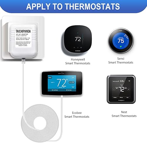 Miniatura 5 de Transformador de 24 voltios, adaptador de cable C para Nest Honeywell Ecobee y Sensi Thermosta Timbre Transformador para timbre Nest Hello y