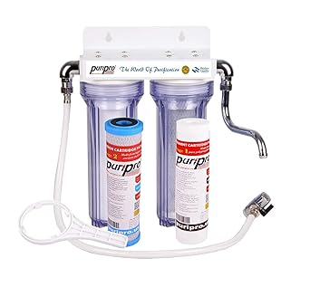 Puri Pro Drinking Water Filtration System - Water Purifier For Municipality Water - Removes All Impurities From Water (Double Filter)