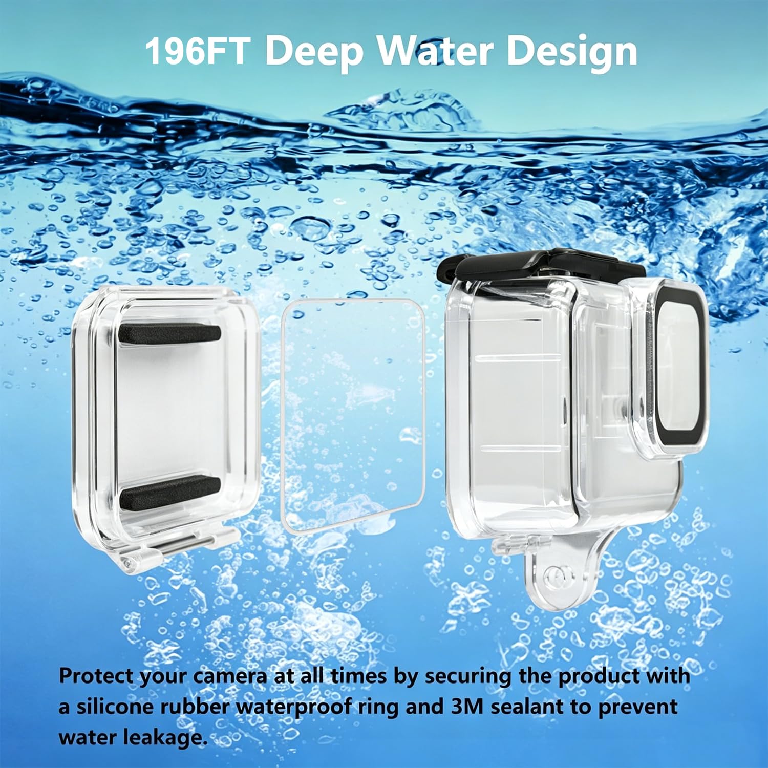 Suptig Boîtier étanche Boîtier de Protection Boîtier de plongée sous-Marine pour GoPro Hero 13 Hero 12,11,10,9 Étanche 60 m