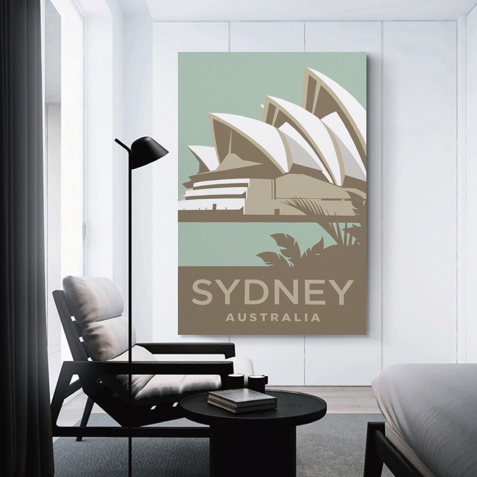Junmoney Sydney Opera House Travel Wall Decor Canvas Print 16x24inch(40x60cm), for Study, Office Or Apartment Decor, A Wall Art Gift for Fresh Interiors