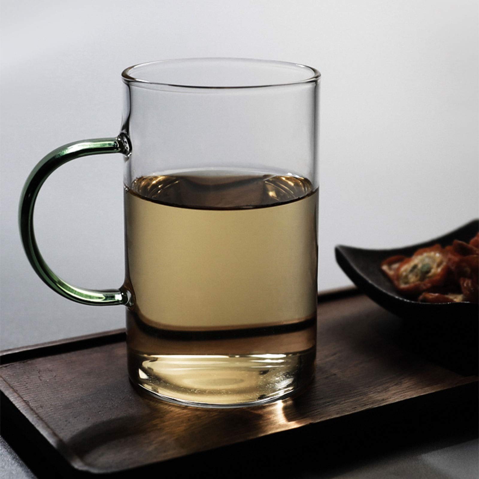 Szklane kubki do piwa zestaw 6 sztuk, szklane kubki z uchwytem 450 ml, duże szklanki do piwa do zamrażarki, kubki do piwa szklanki do picia 450 ml, szklane kubki z półką szklanki do picia (kolor: złoty)
