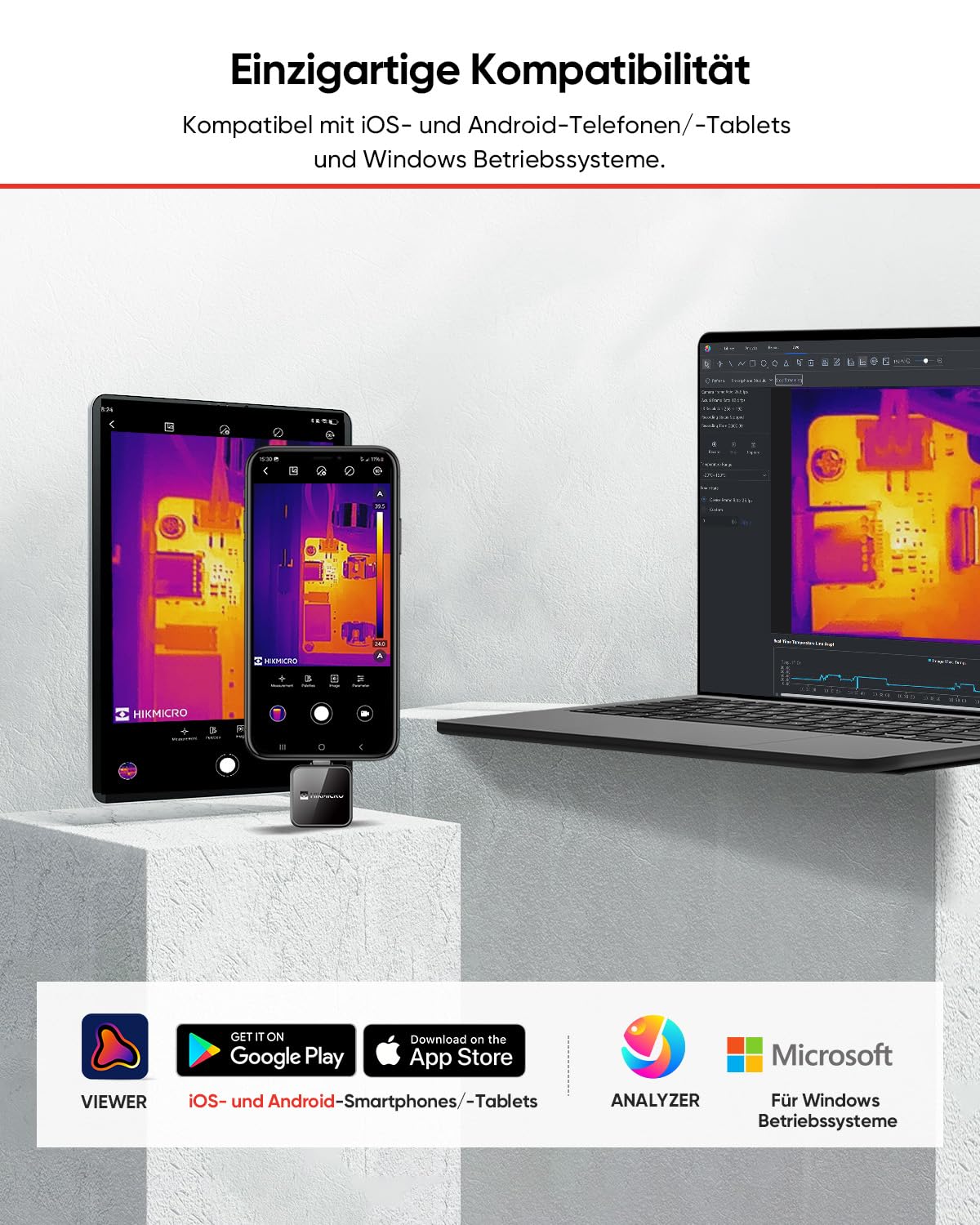 HIKMICRO Mini2Plus V2 Wärmebildkamera für USB-C iOS/Android, 256×192 IR-Auflösung, 512×384 SuperIR, einstellbares Fokus-Objektiv, für Smartphones/Tablets, unterstützt die neuesten iPhone-Modelle