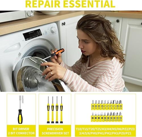 Miniatura 4 de Juego de herramientas de 39 piezas para el hogar - Kit básico de herramientas para el hogar, pequeño kit de herramientas manuales con estuche