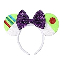 Vista 14 de Diadema de orejas de ratón, orejas de ratón para mujeres y niñas con perla, orejas de parque para viajes, decoraciones de cumpleaños, accesorios