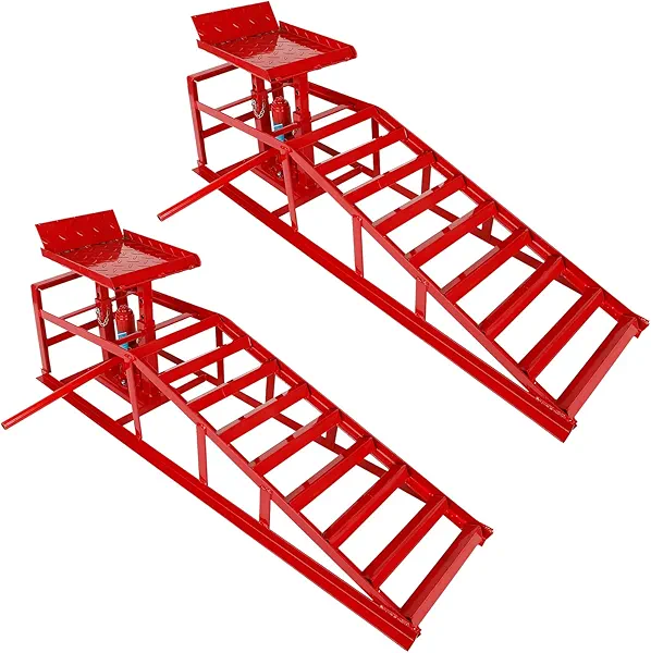 2PCS 5T 10000lbs Hydraulic Car Ramps, Heavy Duty Hydraulic Vehicle Ramps Lift Ramp, Portable Car Ramps for Oil Changes, Car Lifts for Home Garage, Vehicle Auto Garage Repair