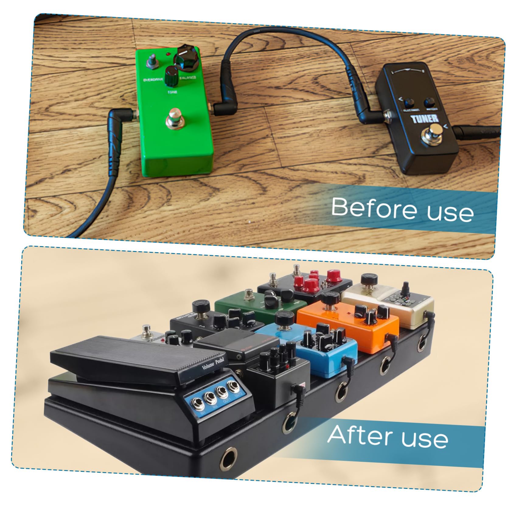Sosoport Leichtes und Robustes Pedal Board aus Pe für Musiker für Live Auftritte und Proben mit Verstecktem Netzteil und Großer Kapazität