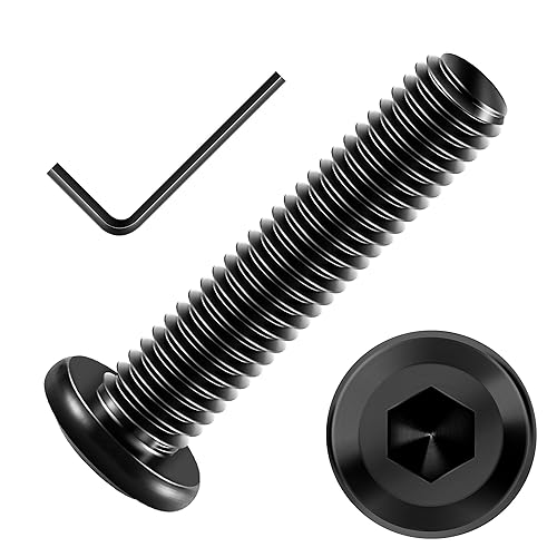 Miniatura 106 de Mywish Tornillos hexagonales de cabeza plana M8 x 1.181 in, 20 unidades, tornillos de acero inoxidable 304 para muebles, rosca completa, óxido negro