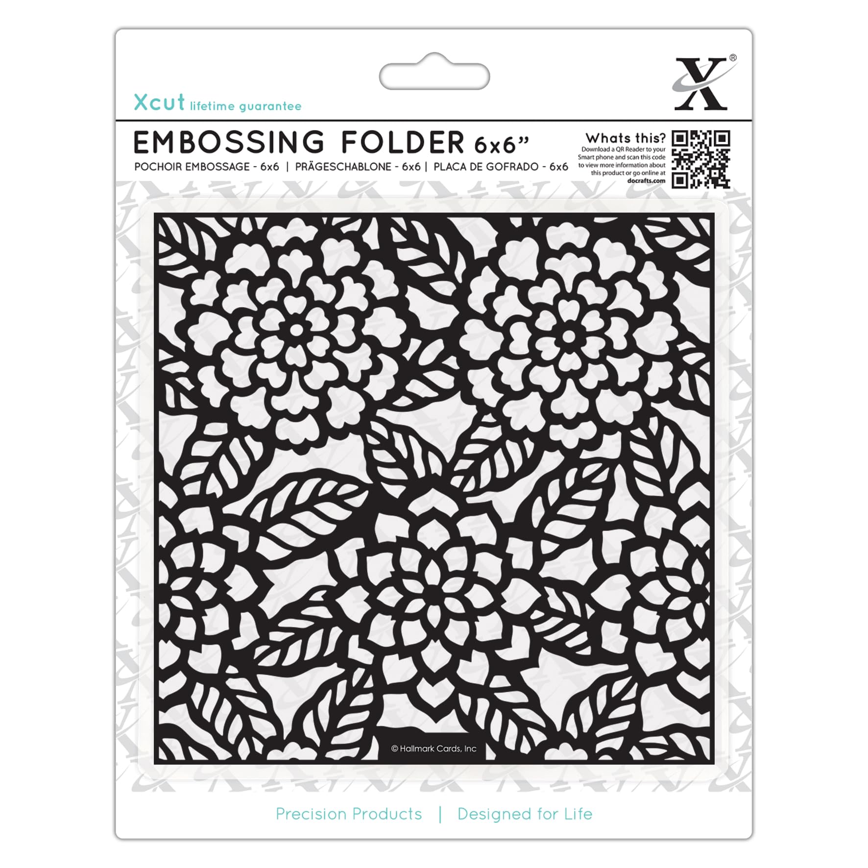Xcut 6x6" Craft Embossing Folder Chrysanthemums Design, for Card Making, Decoration, Scrapbooking, Stamping, Suitable with Most Cutting Machines, Craft Supplies for Birthday, Christmas, Wedding