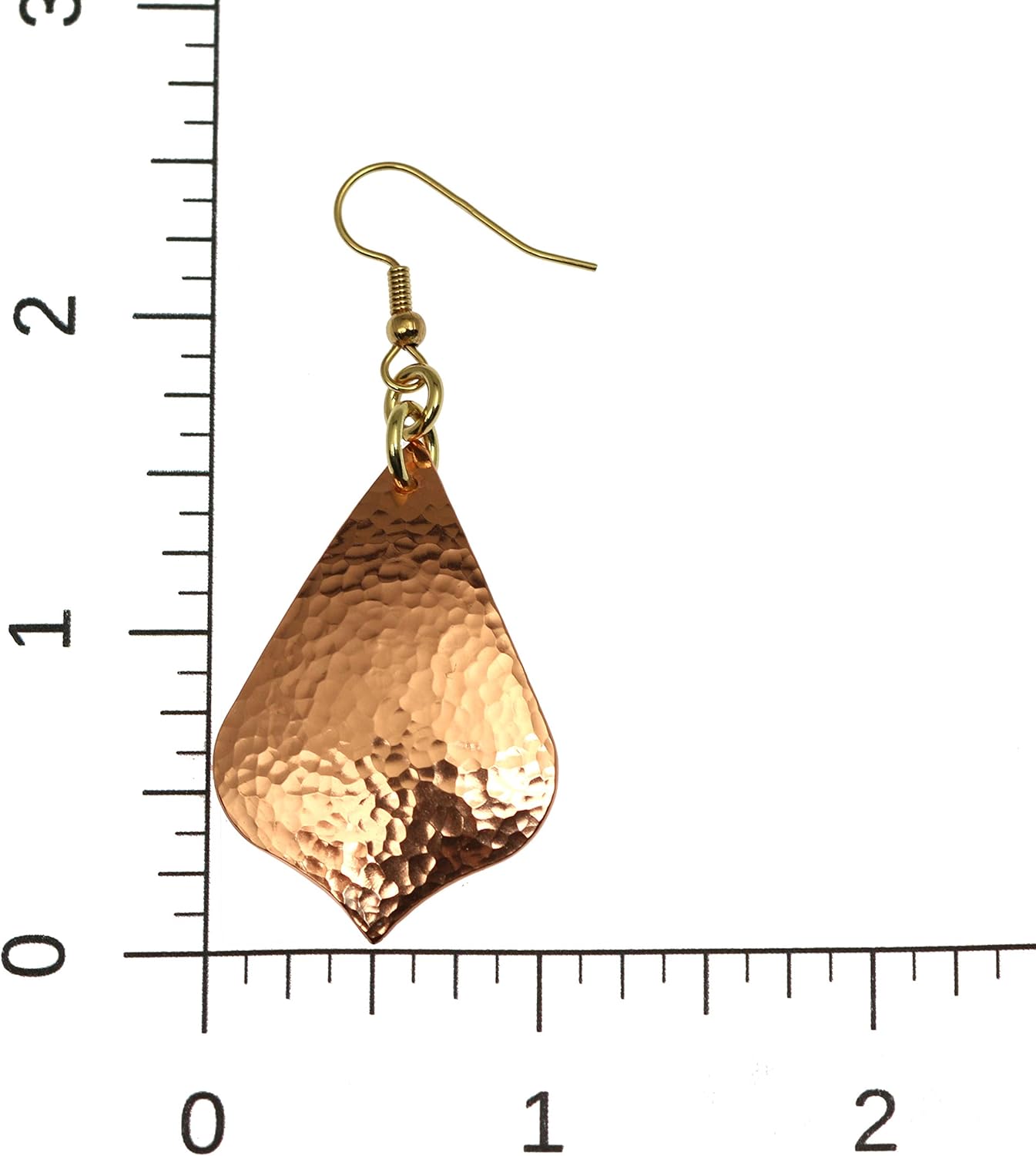 Hammered Copper Arabesque Drop Earrings - Image 3