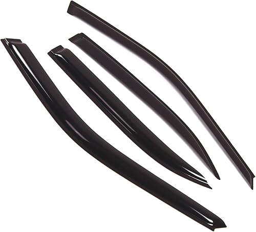 Miniatura 1 de Tuningpros WD2-219 - Deflector de visera de ventana de montaje exterior, protector de lluvia, humo oscuro, juego de 4 piezas compatible con Honda