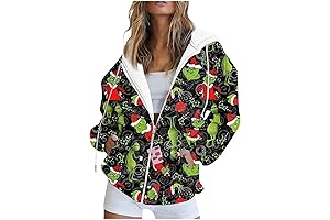 Segaven Fall Outfits Women Christmas Scrub Jackets Long Sleeve Sweatshirts