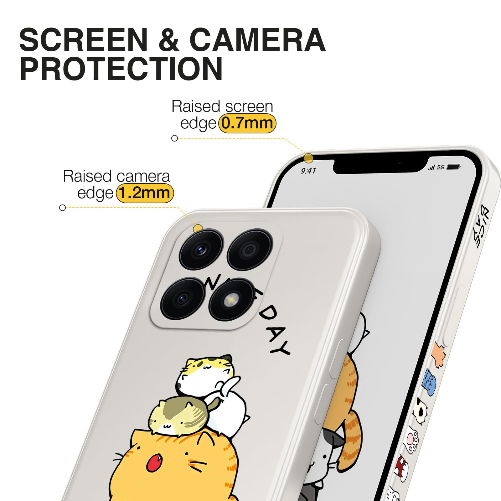 HONLEN Custodia Adatta per HONOR X6a (6.56 Inches), Cover per PC Armor