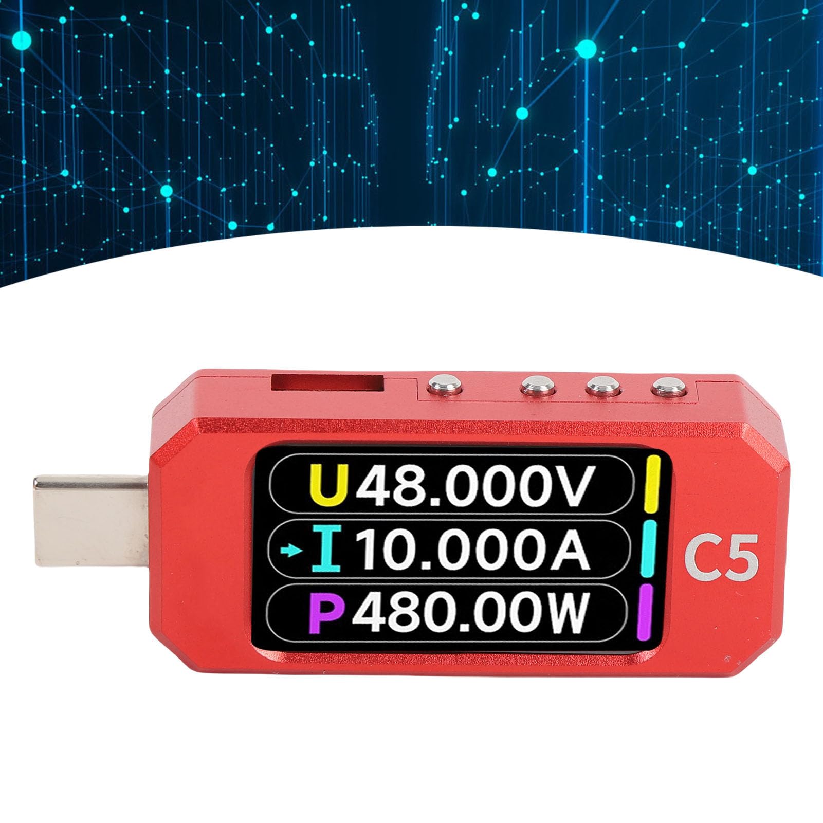 YWBL-WH Tester Typu C Analizator Mocy USB C z 1,47-calowym Ekranem IPS USB PD 3.1 EPR AVS Tester Napięcia i Prądu do ładowania Kabla ładowarki Testowanie Powerbanku