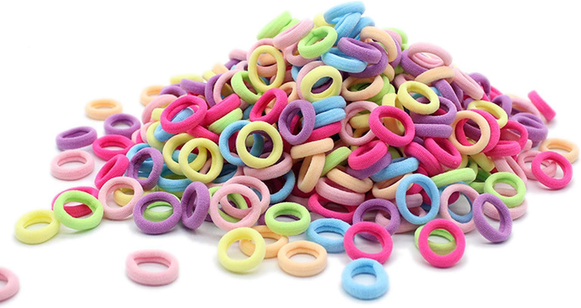IVYRISE 100 Pcs Baby Girls Hair Ties - Small Size Elastic Hair Ties for Baby Girls Infants Toddlers Multicolor Hair Bands Elastic Ponytail Holder (Light)