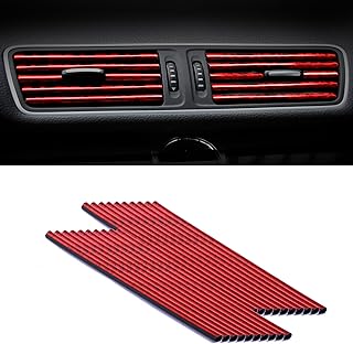SINGARO 20 Pieces Car Air Conditioner Air Outlet Decorative Strips, Bendable DIY Decorative Strips, Universal for Most Air Outlets, Car Interior Accessories (Ice red)