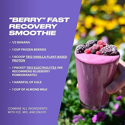 Miniatura 7 de TB12 Tom Brady - Paquetes de electrolitos en polvo de arándanos y granada  Polvo de electrolitos ricos en minerales para una hidratación rápida por