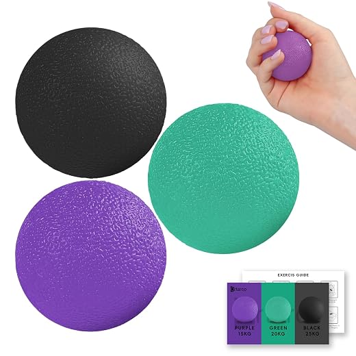 Pack of 3 Stress Balls for Adults, Hand Strengthening Devices