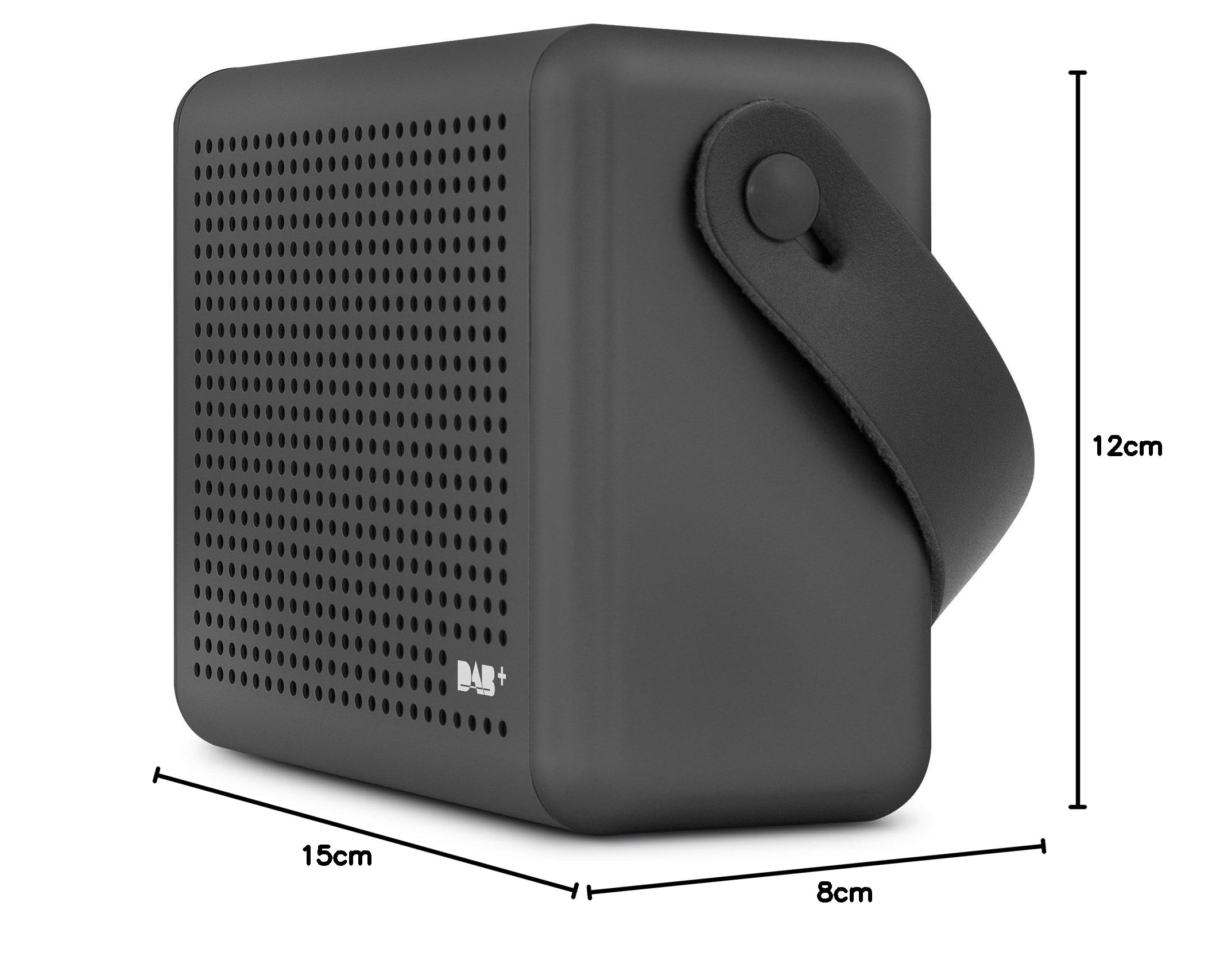 Nordmende Transita 110 - Radio digitale DAB+ e FM portatile (Scatola musicale portatile con display OLED, Radio da esterno con maniglia per il trasporto e orologio), antracite