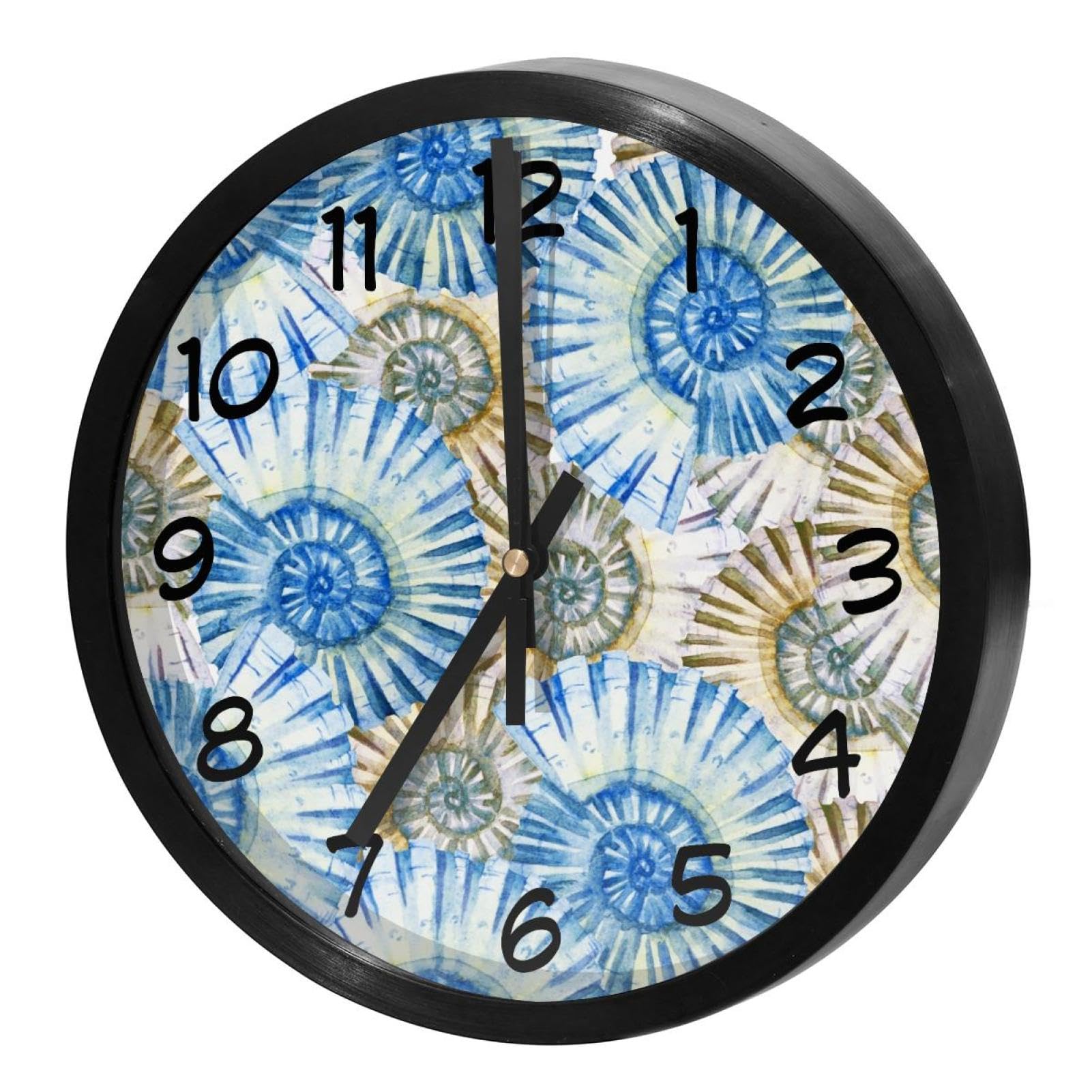 Horloge murale à piles coquillages pour décorer la maison et l'école