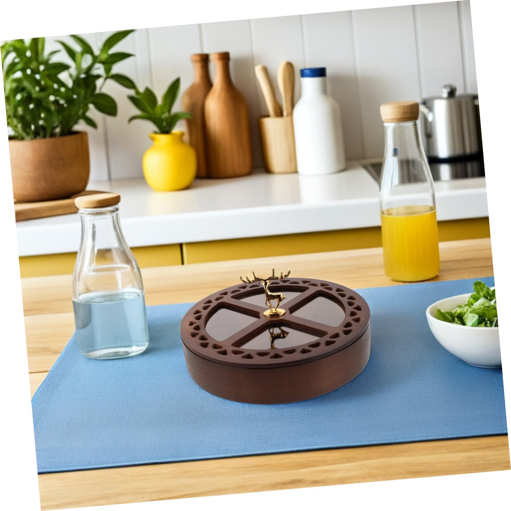 MAGICLULU Boîte de Rangement Alimentaire avec Couvercle Plateau à Fruits Secs Compartimenté Boîte à Noix et Bonbons pour Salon et Cuisine