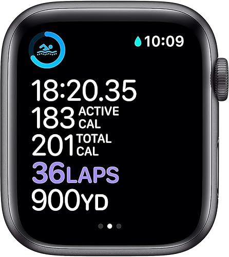 Miniatura 3 de Apple Watch Series 6 GPS  celular 1732in - Caja de titanio negro espacial con correa deportiva negra renovada