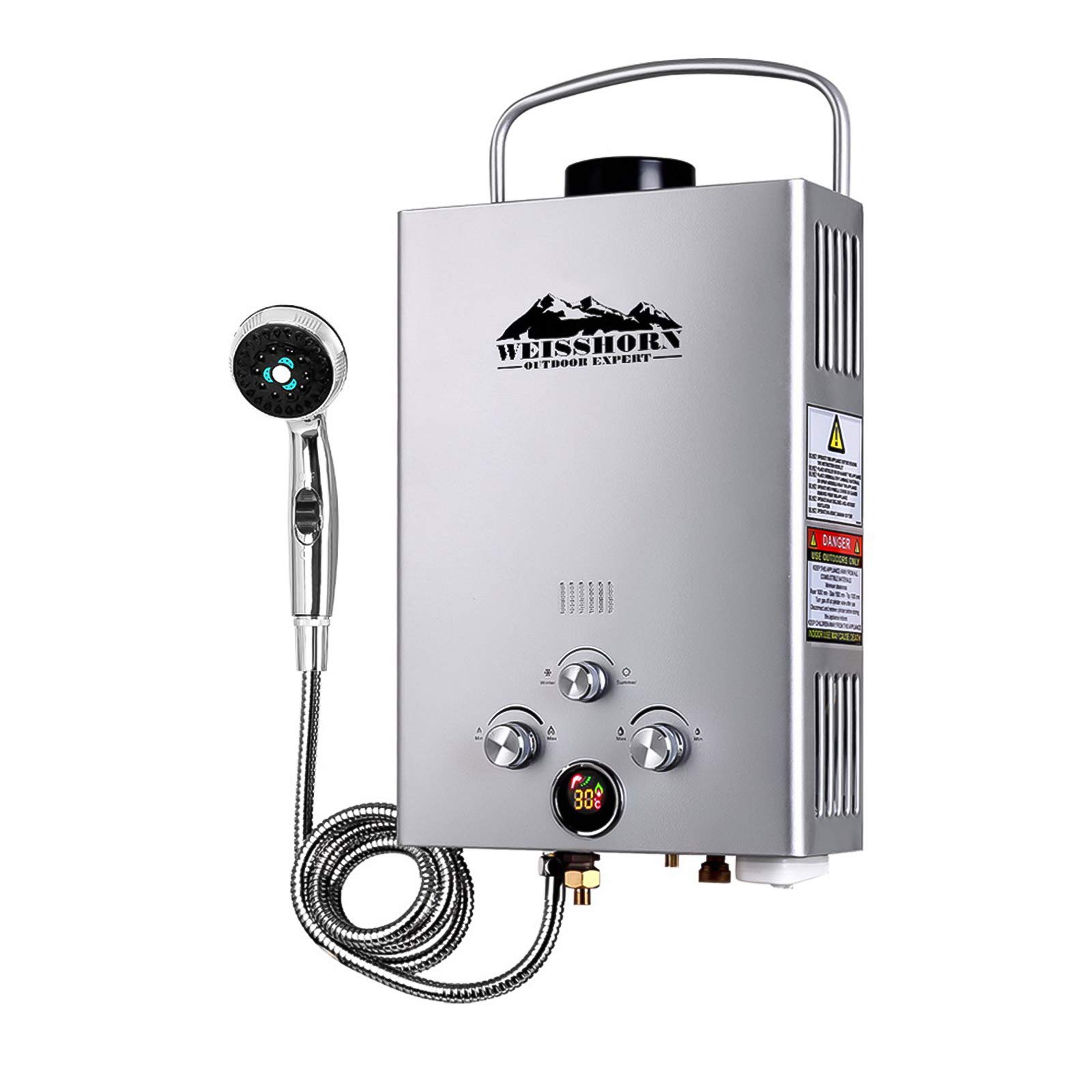 Weisshorn Gas Hot Water Heater Portable Shower Camping LPG Outdoor Instant  4WD Silver : Amazon.com.au: Home Improvement