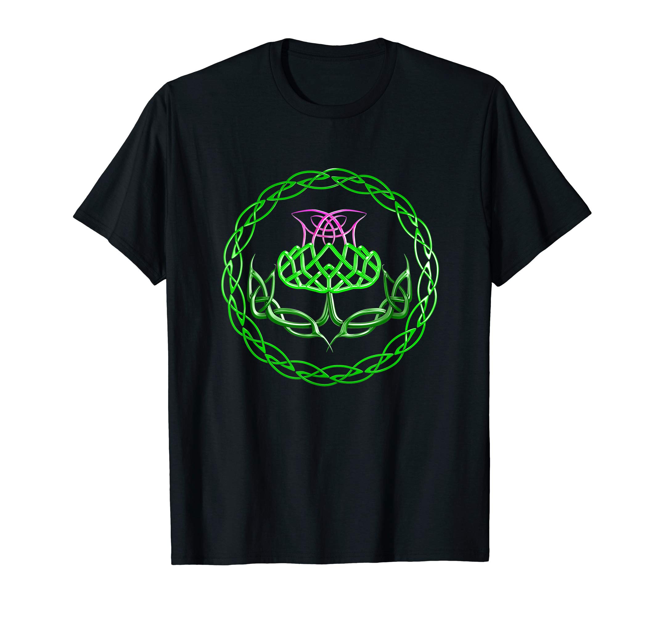 The Celtic Flame Scottish Pride DesignsThe Scottish Thistle Celtic Knot T-ShirtOEKO-TEX STANDARD 100