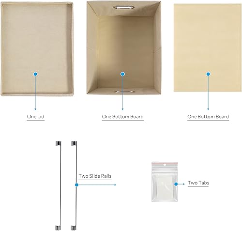 Miniatura 6 de Organizador de archivos, caja de almacenamiento plegable para oficina, caja de archivos con tapas, organizador de documentos para oficina y hogar,