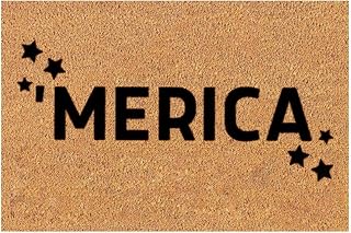 Patriotic Doormat Merica Doormat Indoor Decorative Mat 4th of July Memorial Day Decor for Home Entrance 4th of July Gift for Women Men 18x30 Inch
