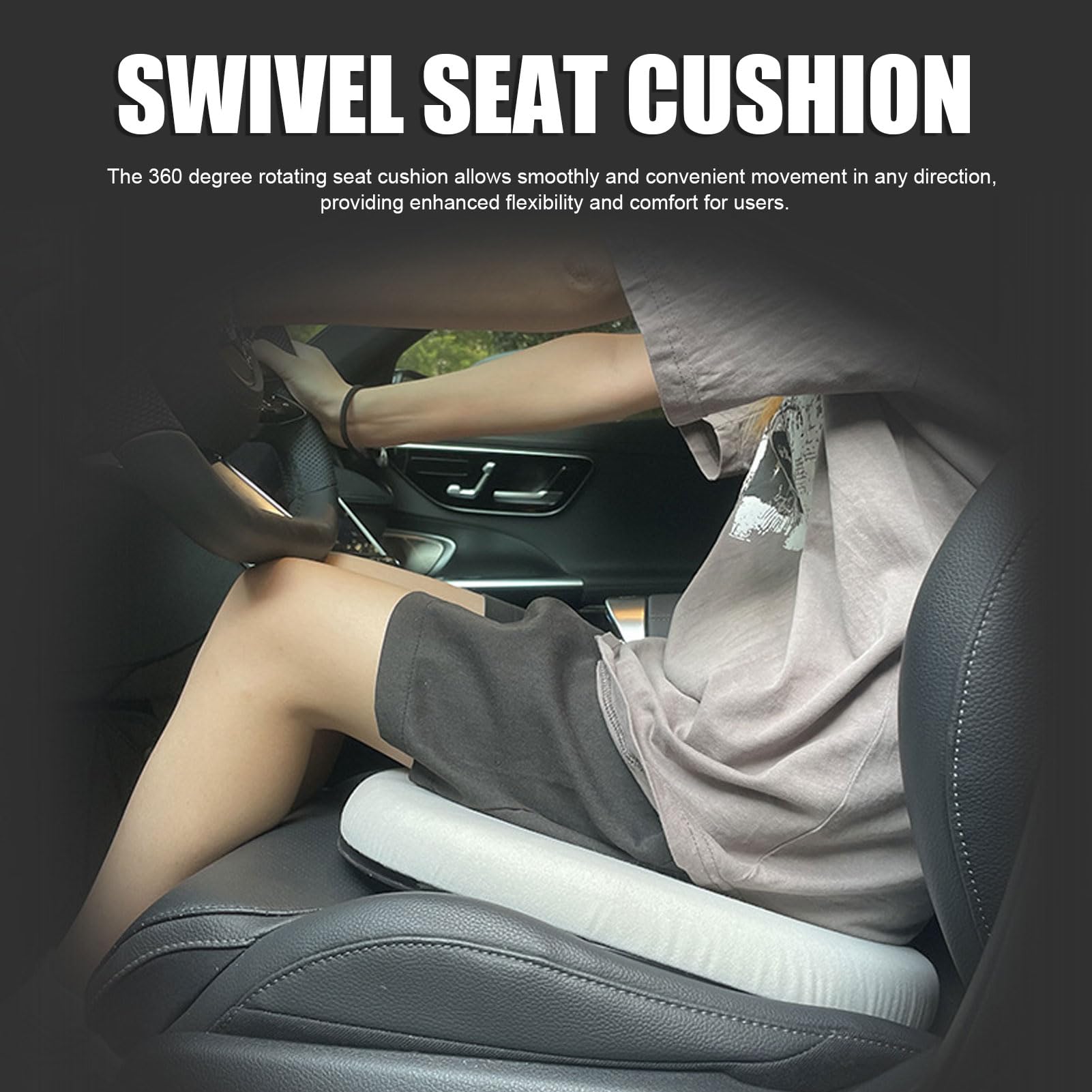 Cuscino di Sedile Girevole a 360 Gradi, Cuscino di Sedile Rotante per Assistenza per Sedia per Auto per la Sedia anziana in Memory Foam a Forma di Rotonda Morbida per Sedia di