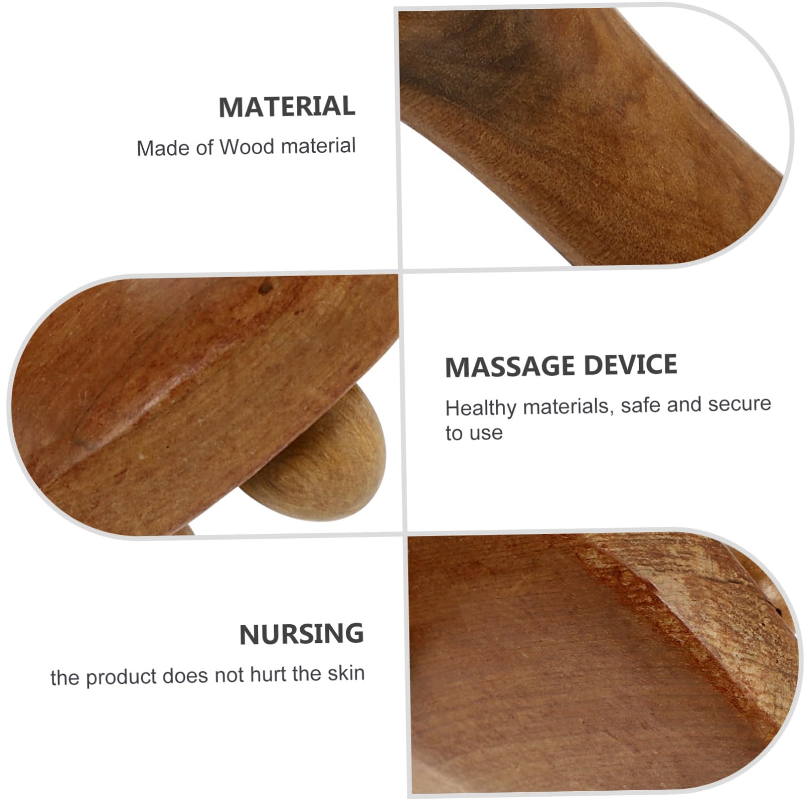 3 Piezas masajeador massager massageador aparato masaje máquina de cuerpo palo de rodillo muscular dispositivo de de partículas Madera fragante Light Brown