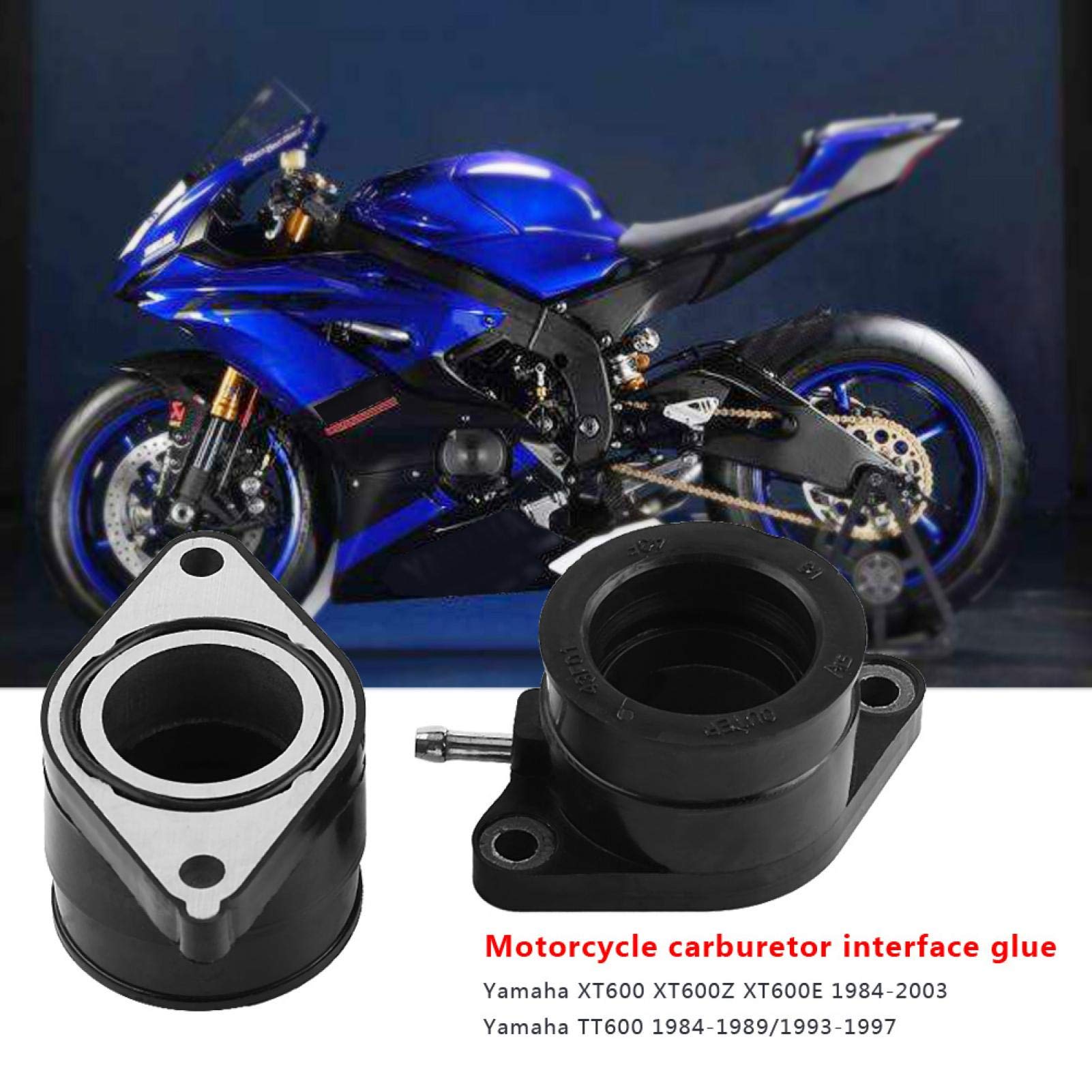 Racing Parts Acouto Carburador de motocicleta Interfaz de admisión Adaptador de carburador para Xt600 Xt600z Xt600e 1984-2003 Adaptador de colector de admisión