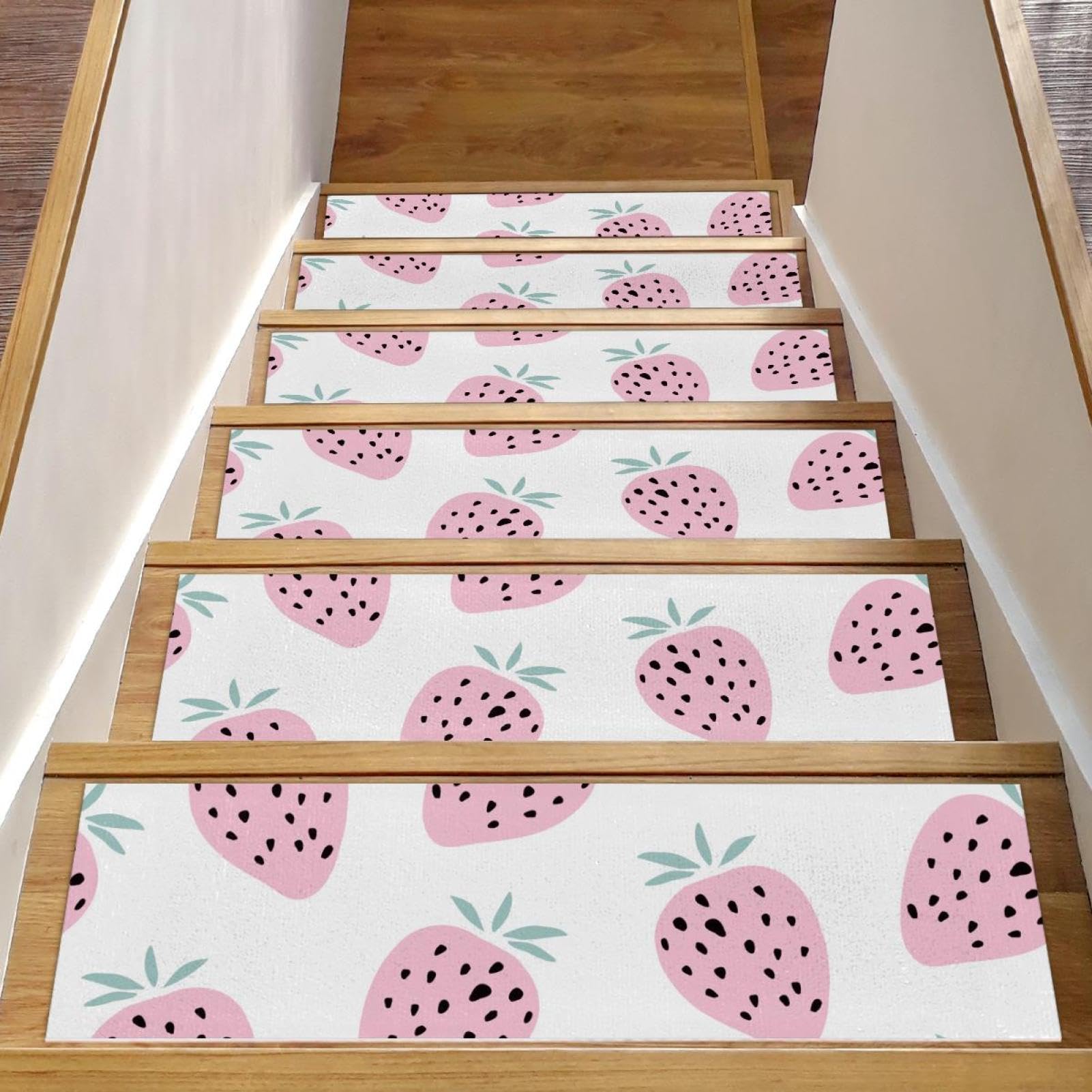Peldaños para escaleras alfombrillas rosa para evitar caídas de perros en madera 15 un