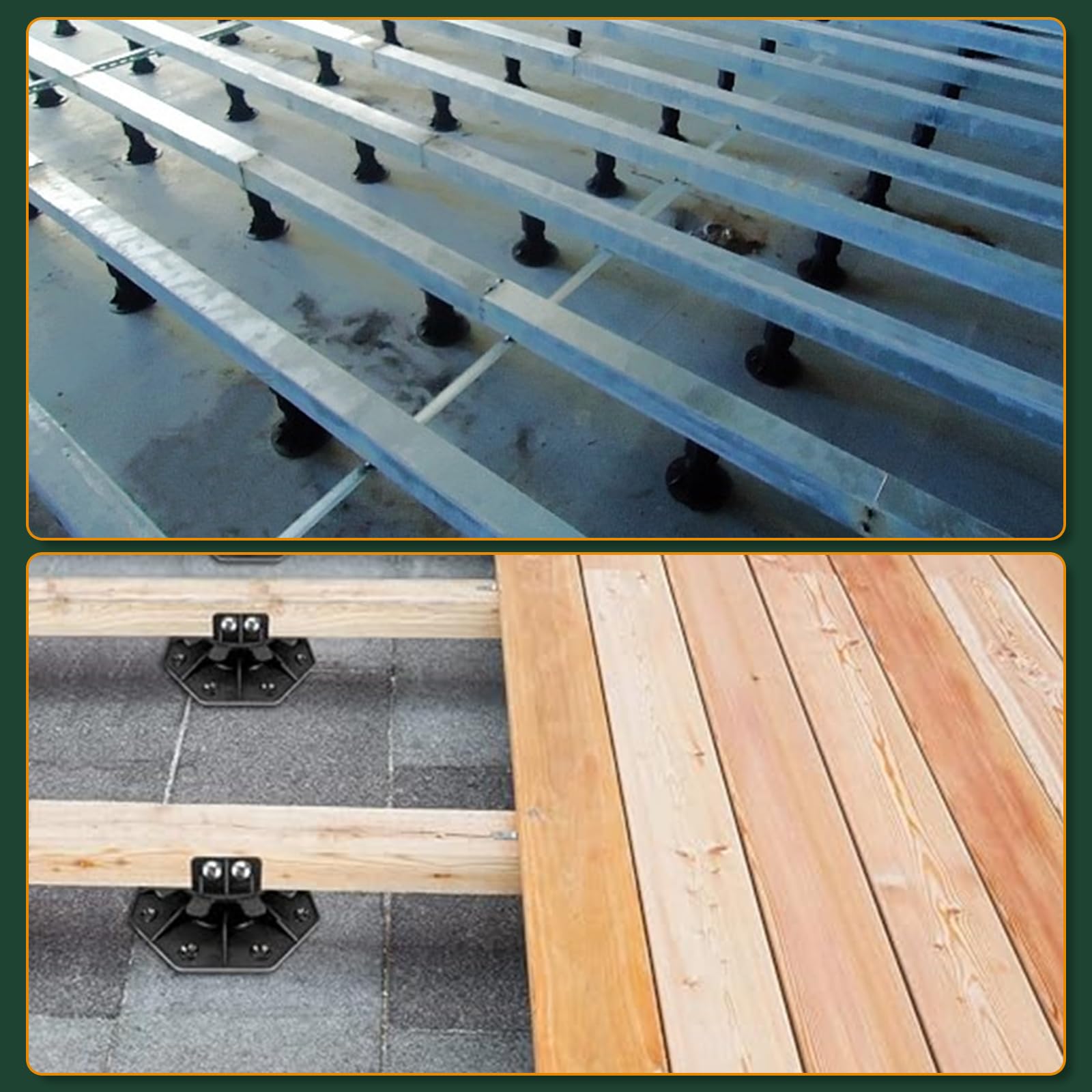 10 Stück Stelzlager Höhenverstellbar 60-140mm, Stelzlager für Terrassendielen, PP-Material, für Wasserspielbrunnen, Terrassengärten, Hofpflasterungen, Gartengestaltung usw