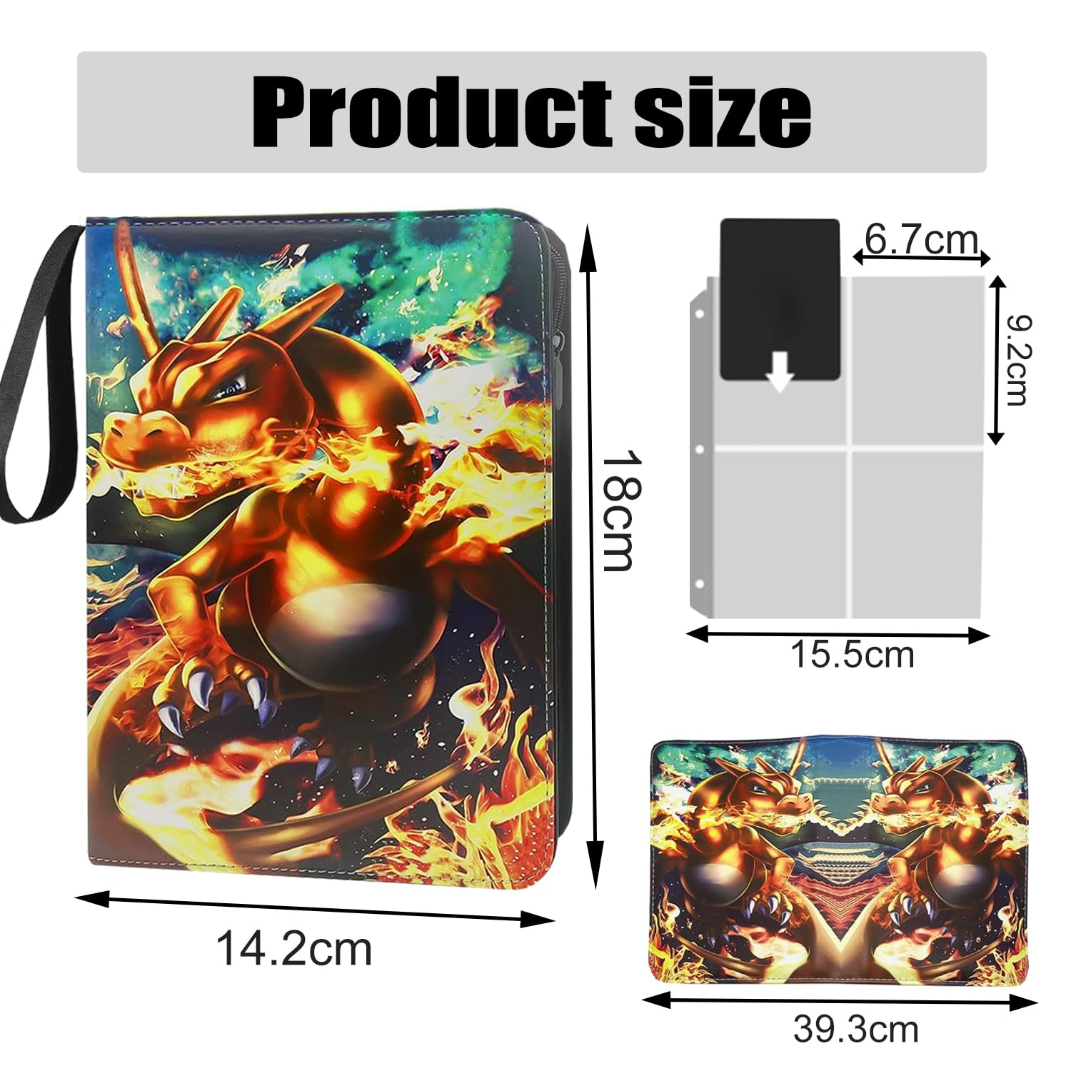 Classeur Carte,50 Pages Porte Carte pochette 400 Cartes,Pu Transparent et Etanche avec Sangle Elastique,Album Carte Pour Jouer Cartes,Jeu Carte,un Cadeau pour Garçons Filles