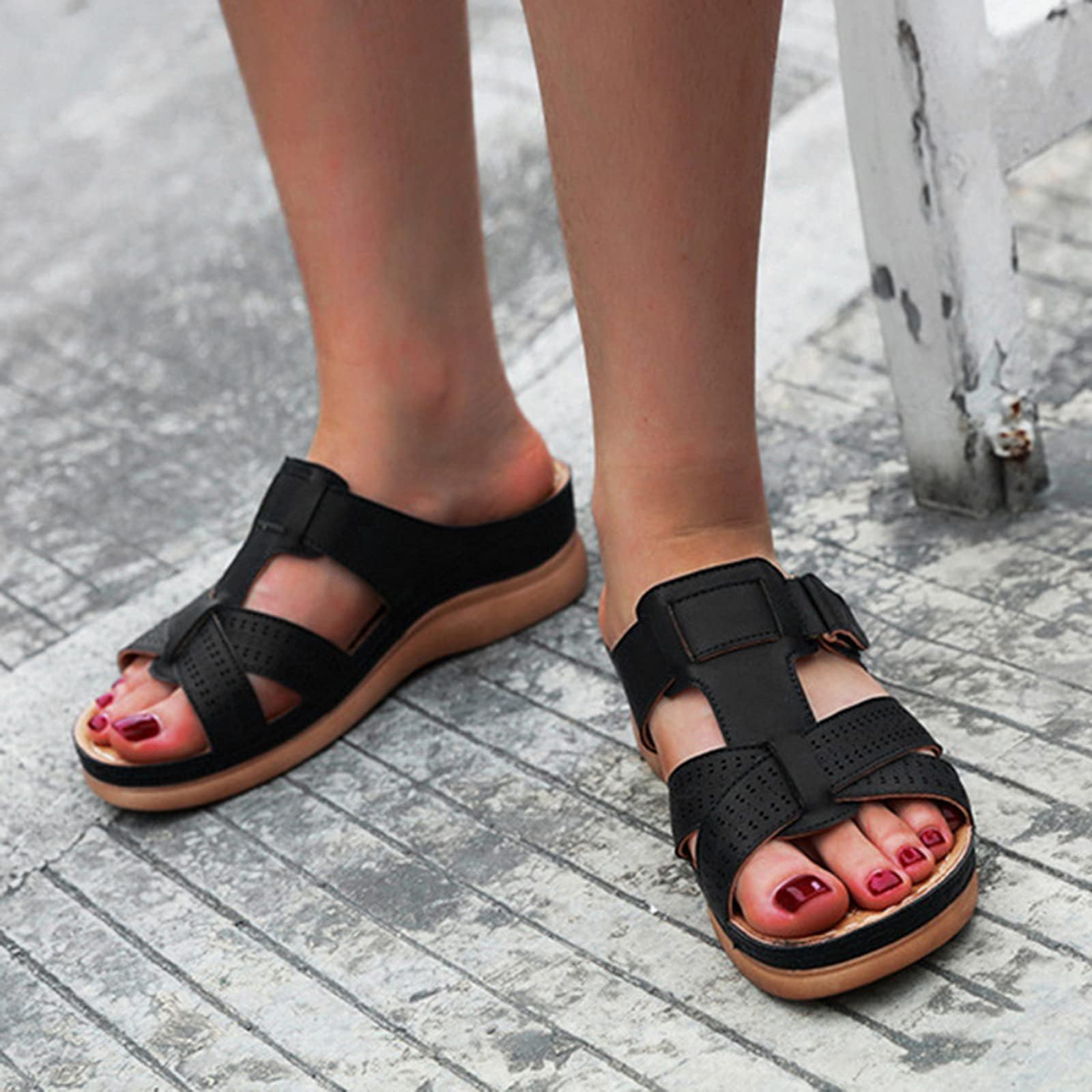 Slippers met sleehak voor dames, comfortabele orthopedische slippers