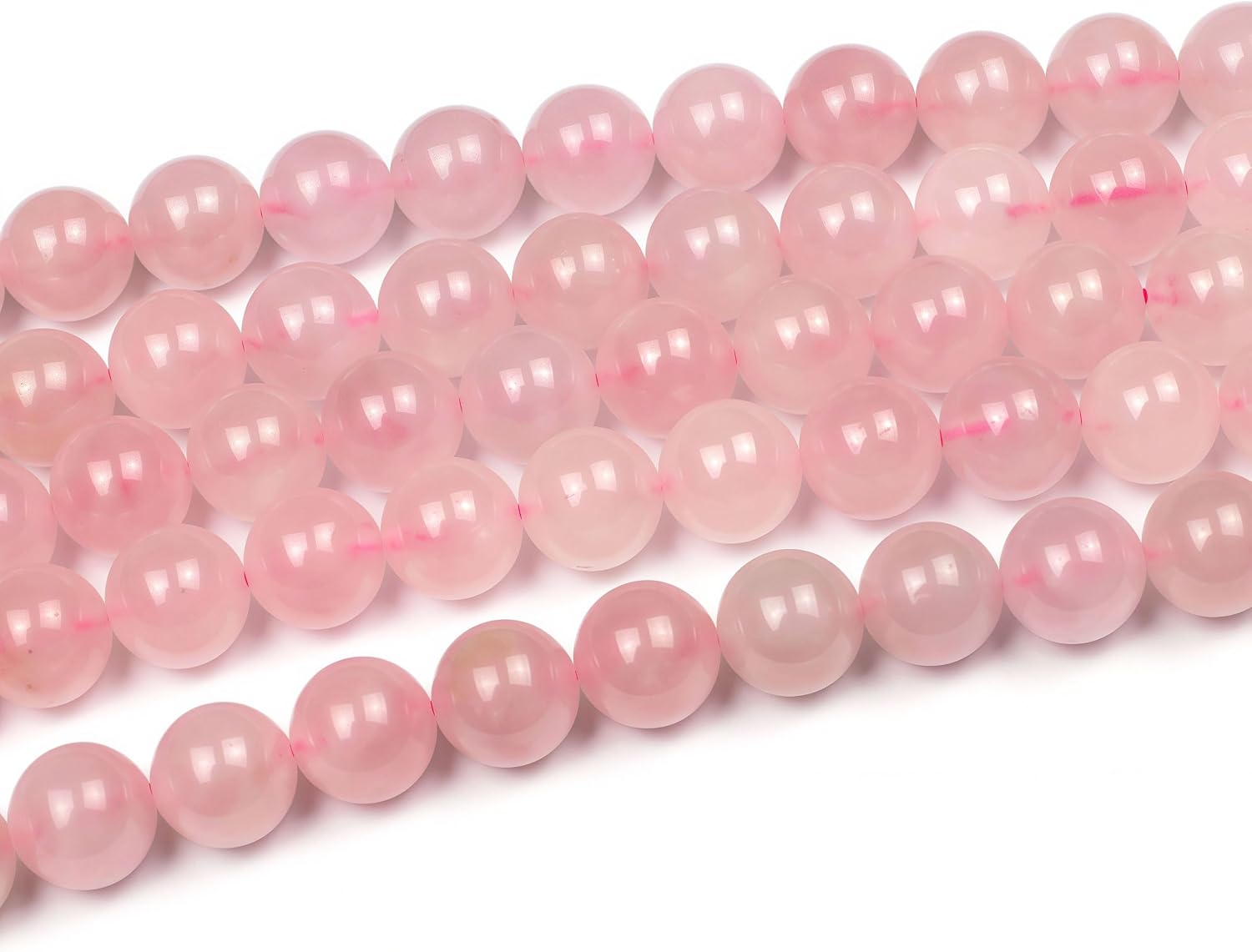 MJDCB 7A Pure Natural Rose Quartz Beads Round Loose Beads for Jewelry Making DIY Bracelet 15" (10mm) image 4